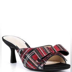 Embellished Red Multi-Color Bow Slide Heel - Alex Marie Size 9, NWT